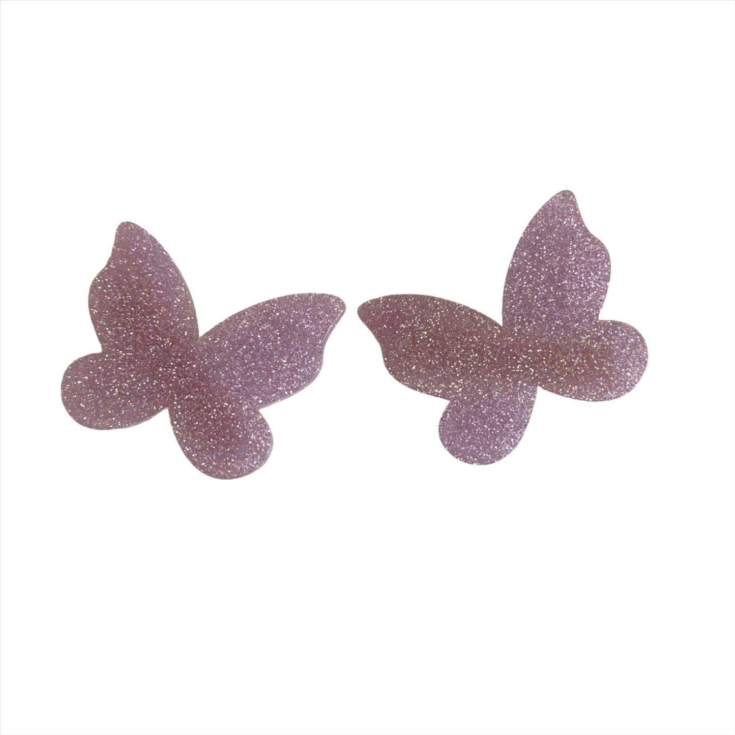 Large Sparkly Butterfly Barrettes | Set of 2