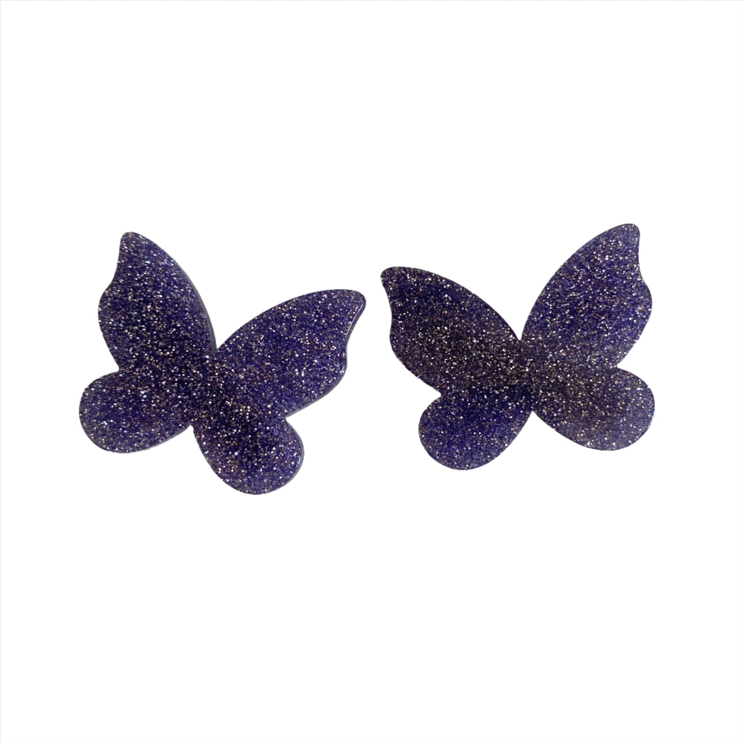 Large Sparkly Butterfly Barrettes | Set of 2