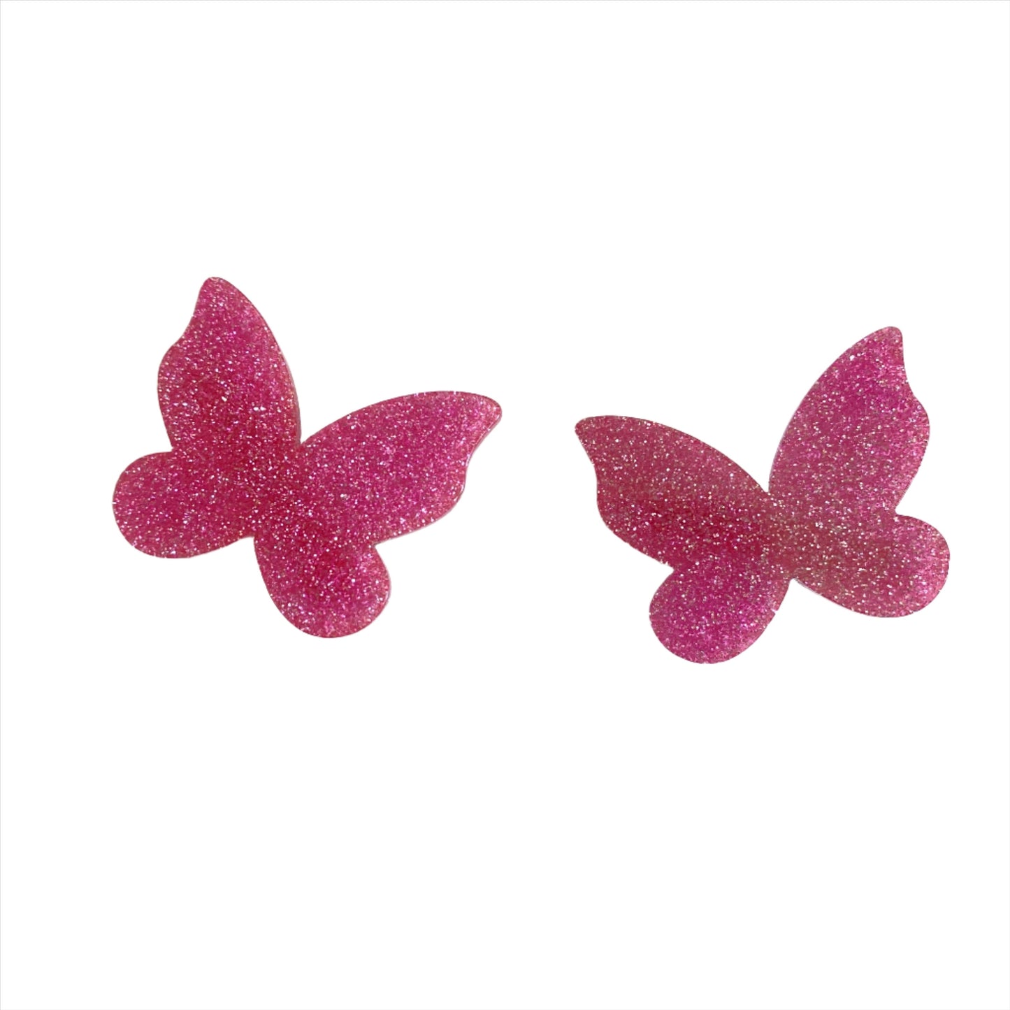 Large Sparkly Butterfly Barrettes | Set of 2