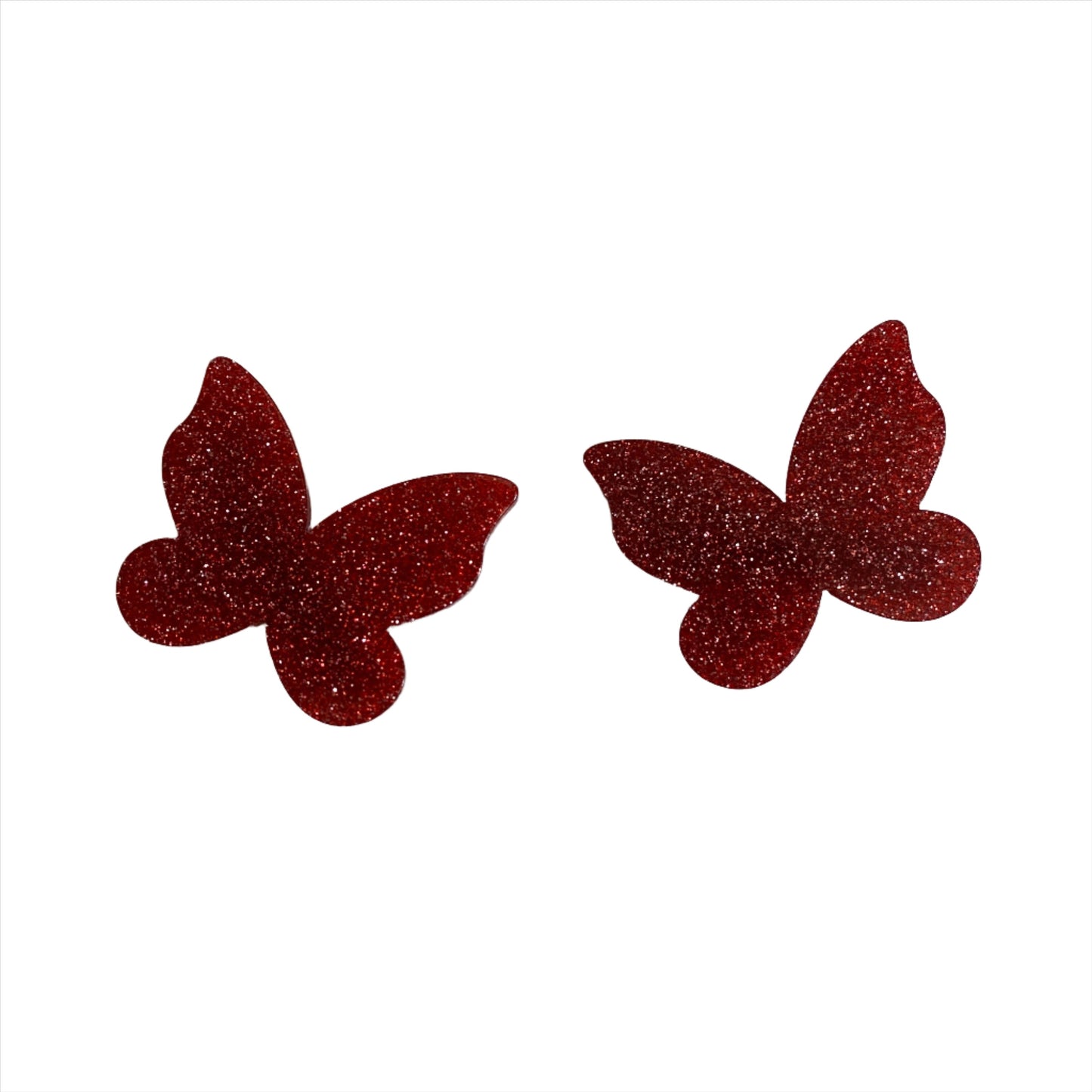 Large Sparkly Butterfly Barrettes | Set of 2