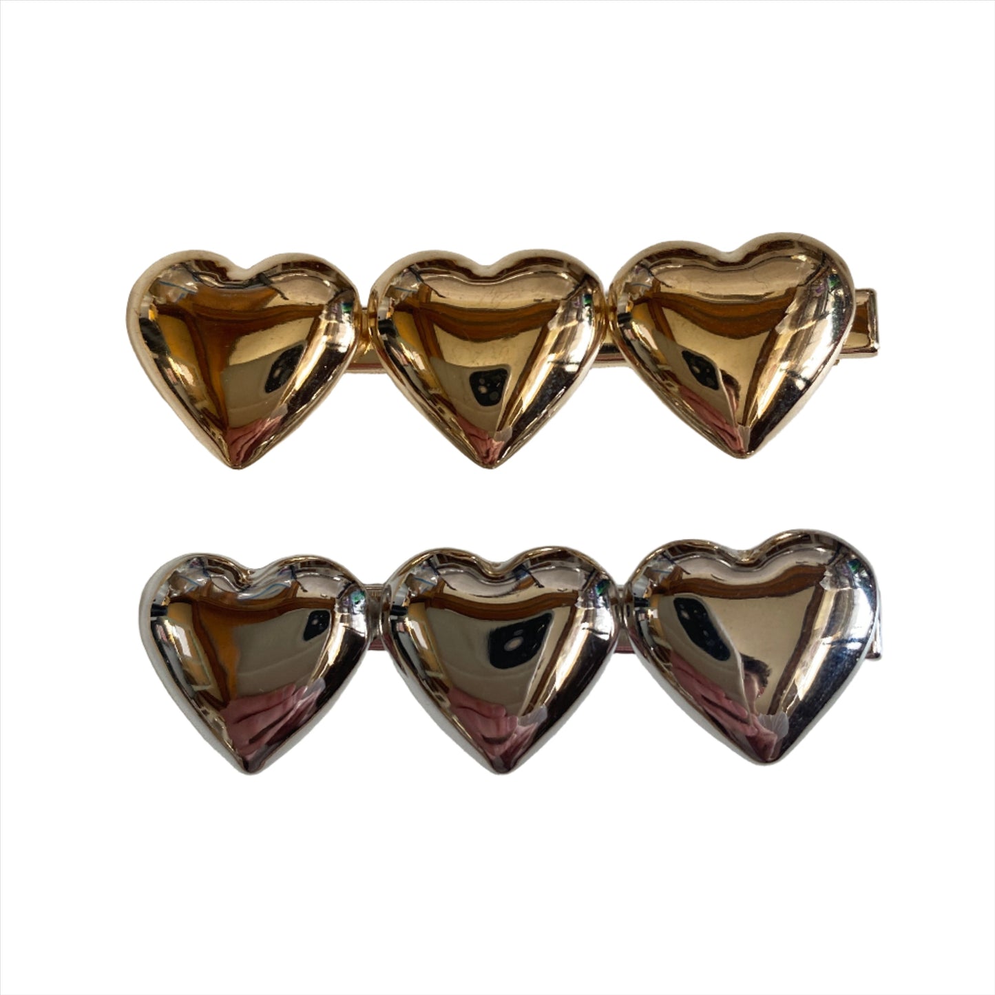 Triple Heart Hair Barrette Set of 2