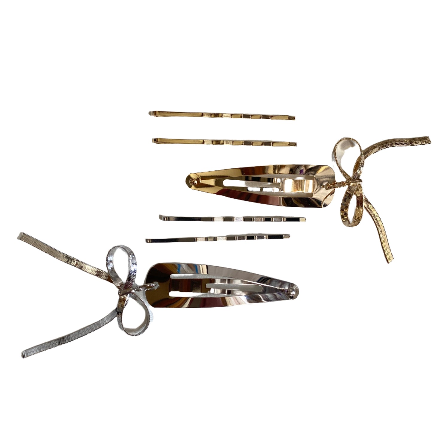 Dangling Metal Bow Barrette | Set of 3