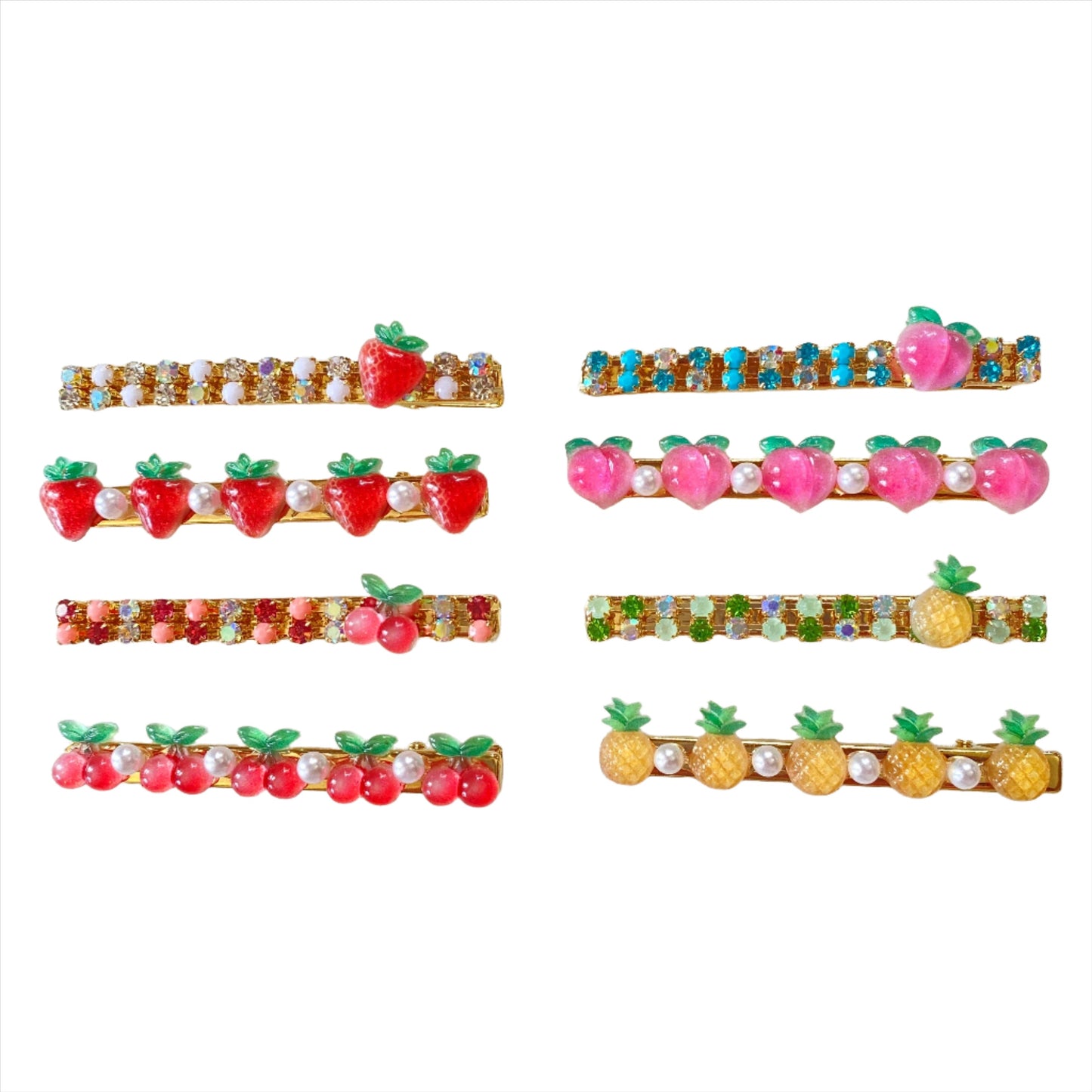 Jeweled Fruit Hair Clip | Set of 2