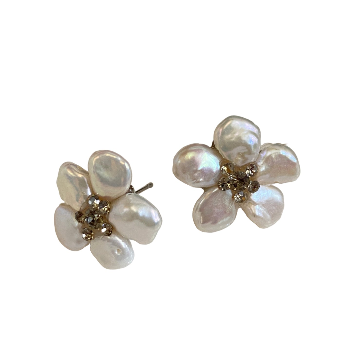 Mother of Pearl Bridal Floral Earrings