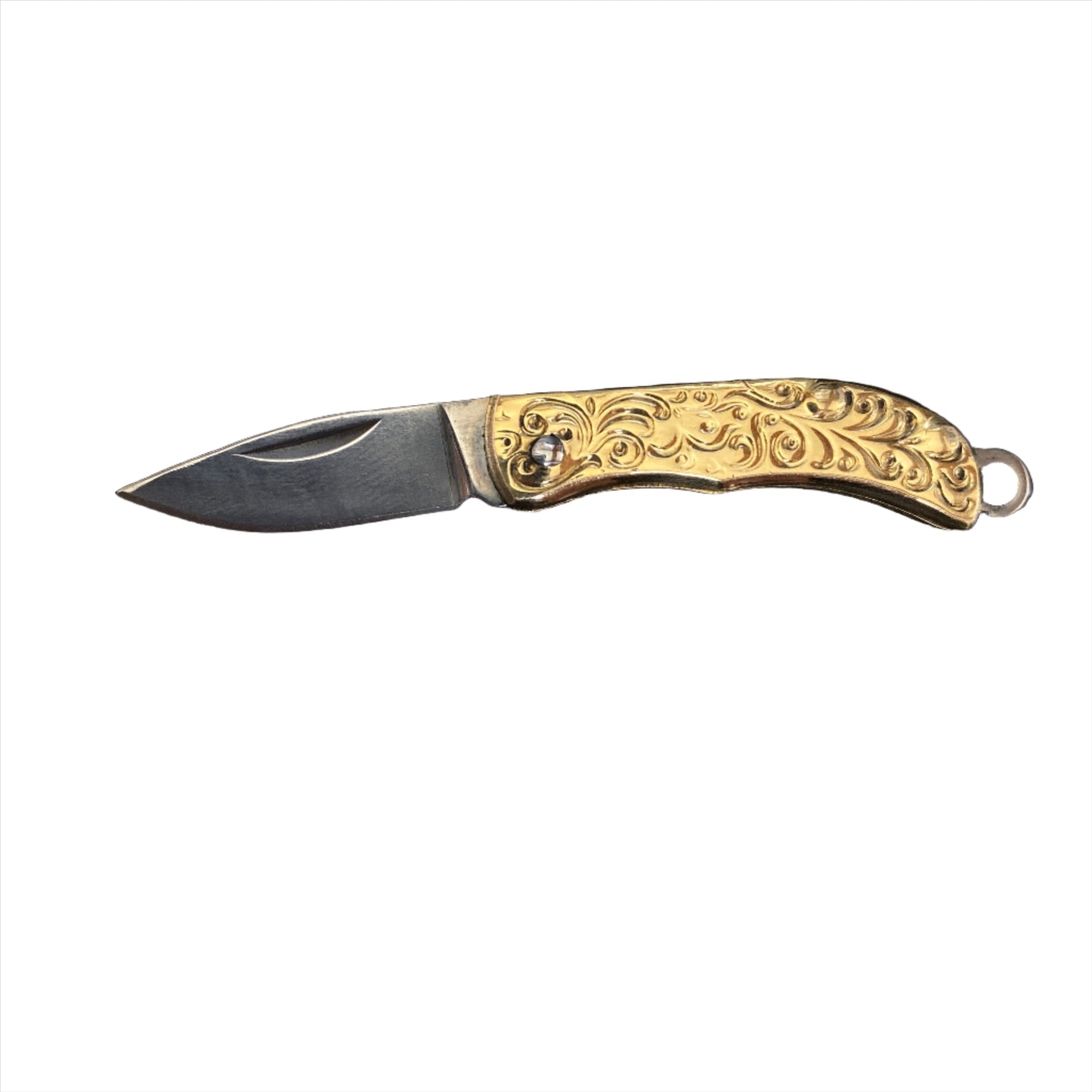 Gold Engraved Folding Knife