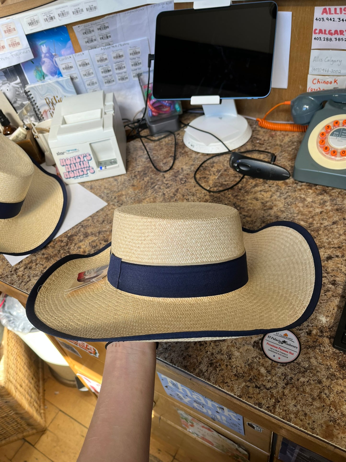 Straw Sun Hat Handmade Adjustable