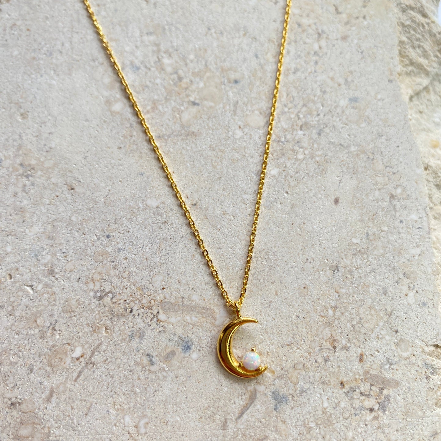 Opal Moon Necklace