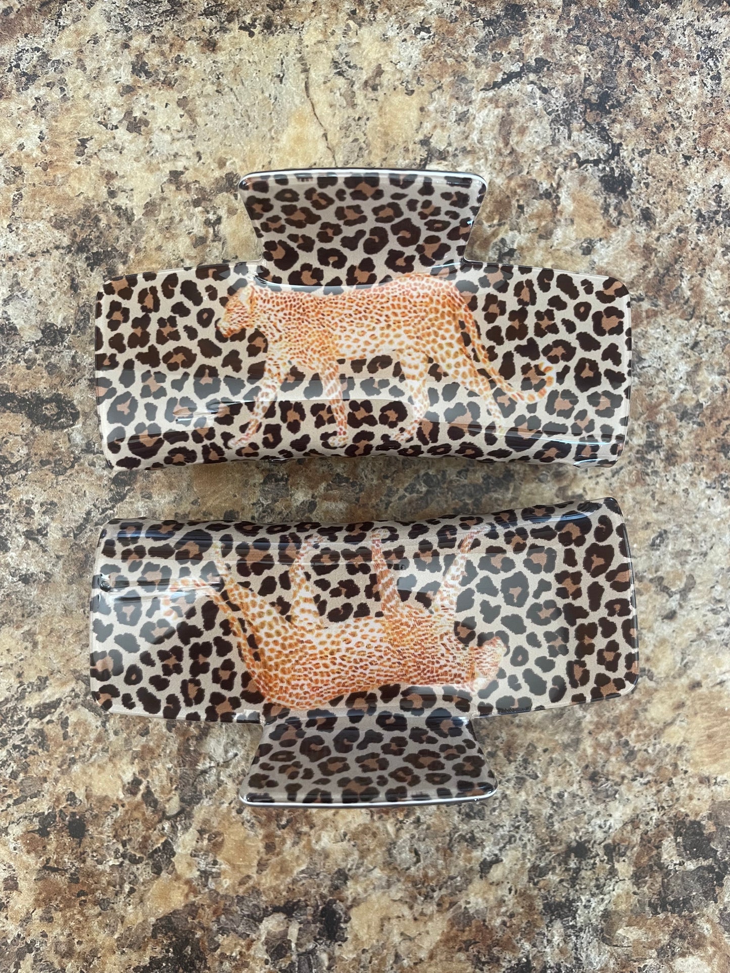 Leopard Print Claw Clips