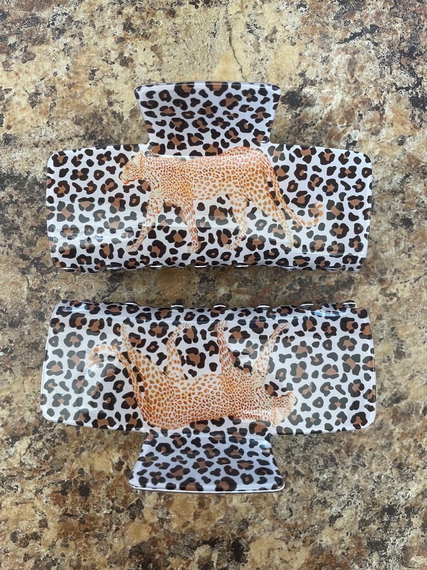 Leopard Print Claw Clips