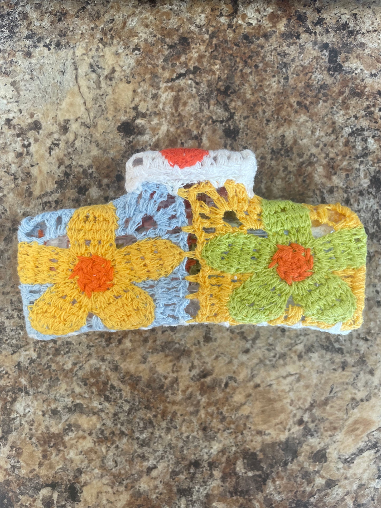 Crocheted Flowers Claw Clips