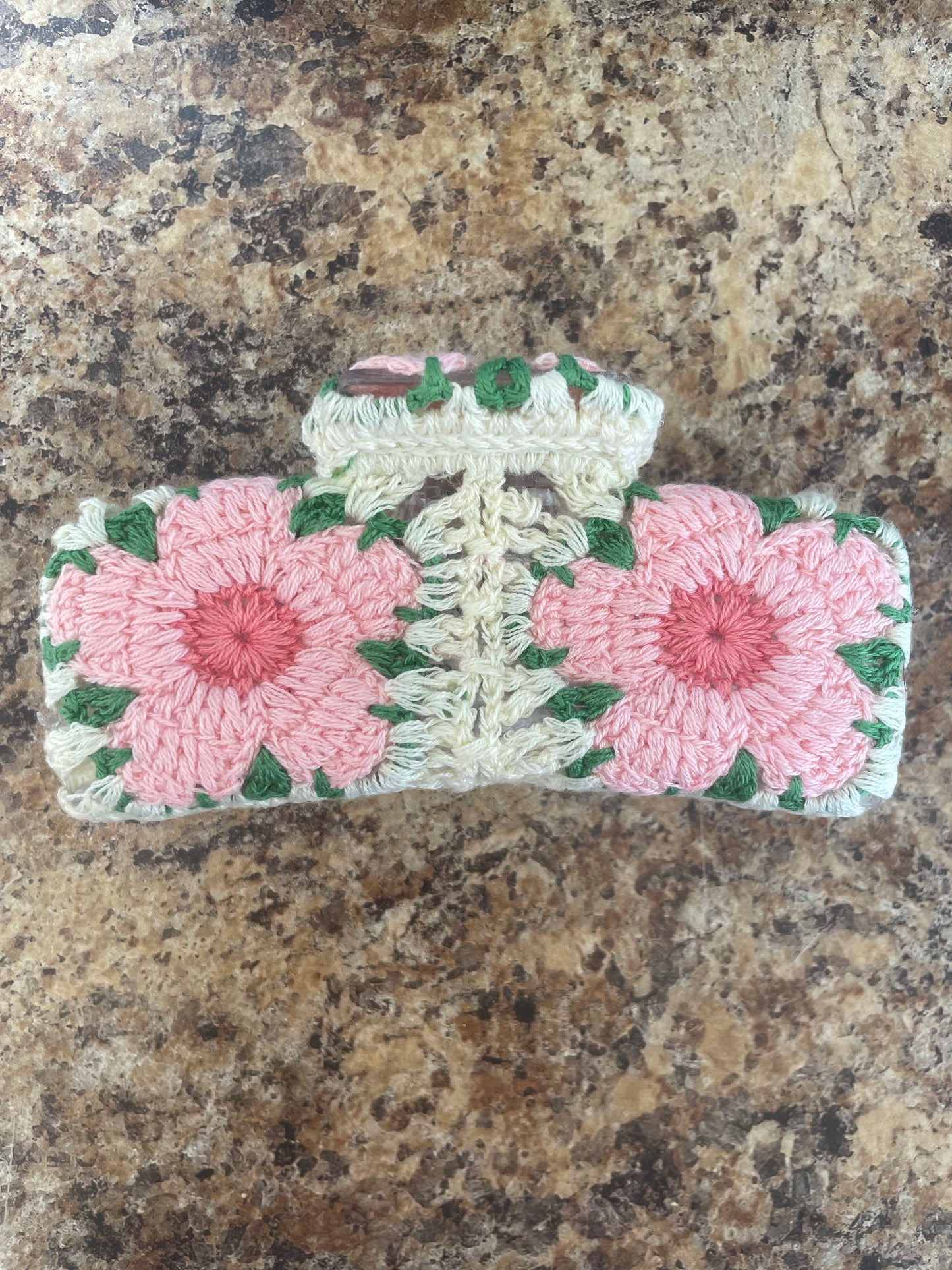 Crocheted Flowers Claw Clips