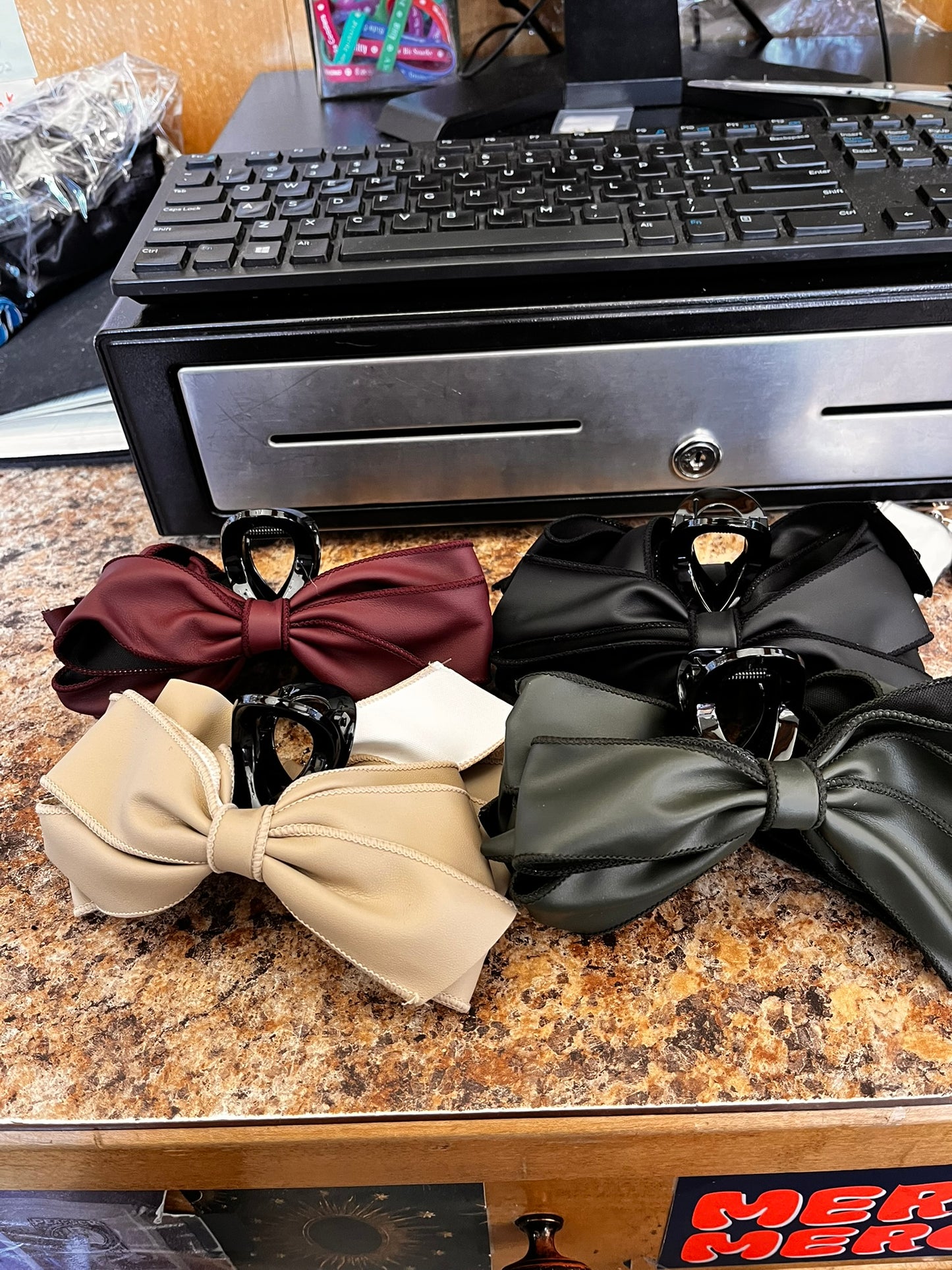 Faux Leather Claw Clip