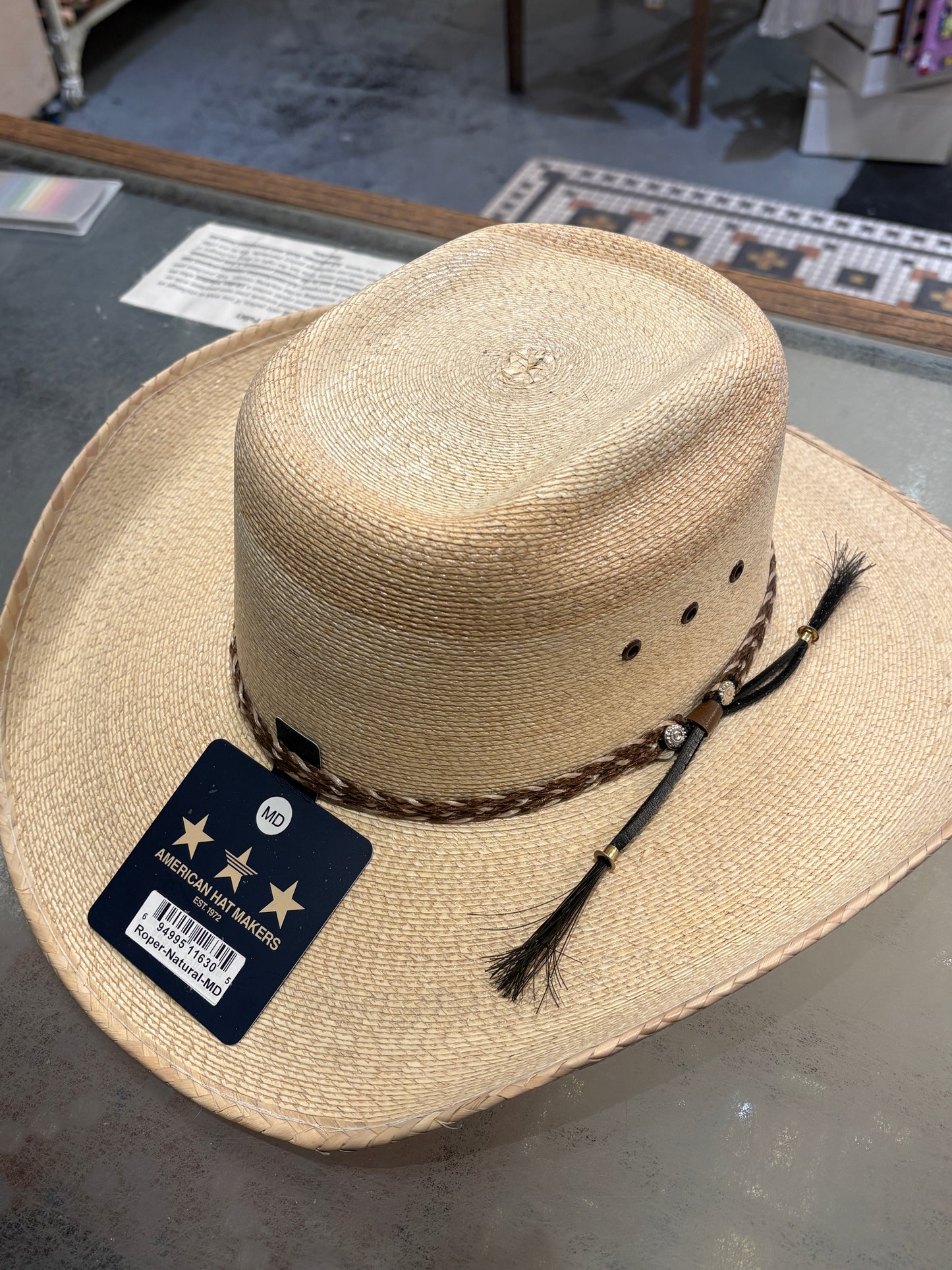 Roper Straw Cowboy Hat With Western Band