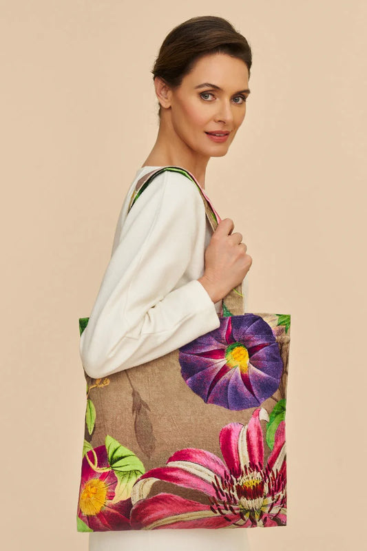 Velvet Tote Bag | Oversized Botanicals