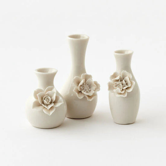 Porcelain White Mini Flower Bud Vase |Individual
