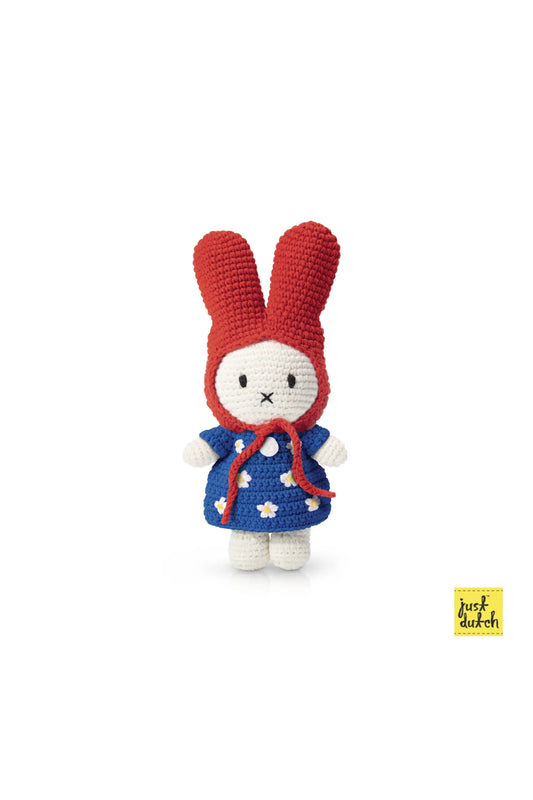 Miffy Little Flower Dress | Blue w/ Red Hat