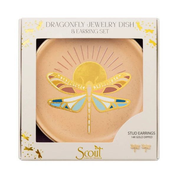 Jewelry Dish & Earring Set | Dragonfly