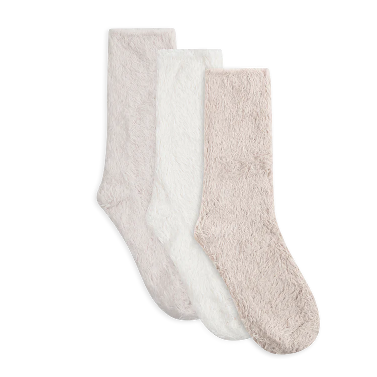 Faux Fur Cozy Socks- 3 PK