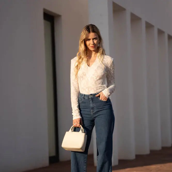 V-Neck Lace Top