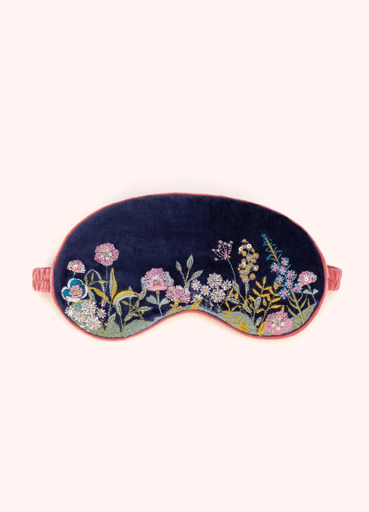 Velvet Eyemask - Navy Floral