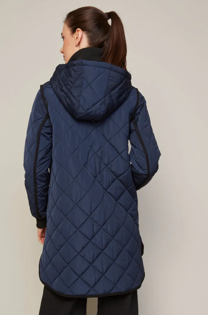 Libby Quilted Full Zip Coat With Removable Hood