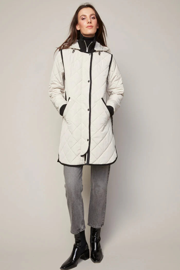 Libby Quilted Full Zip Coat With Removable Hood