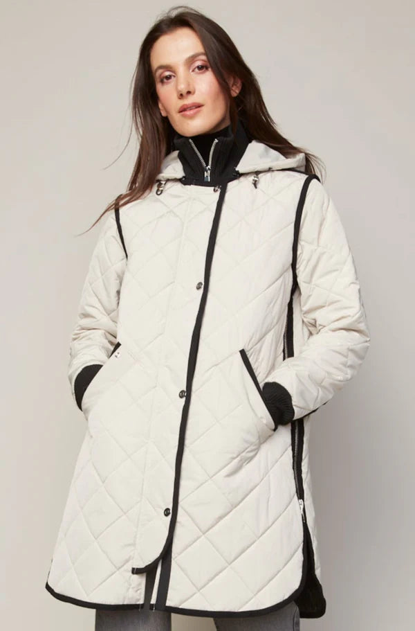Libby Quilted Full Zip Coat With Removable Hood