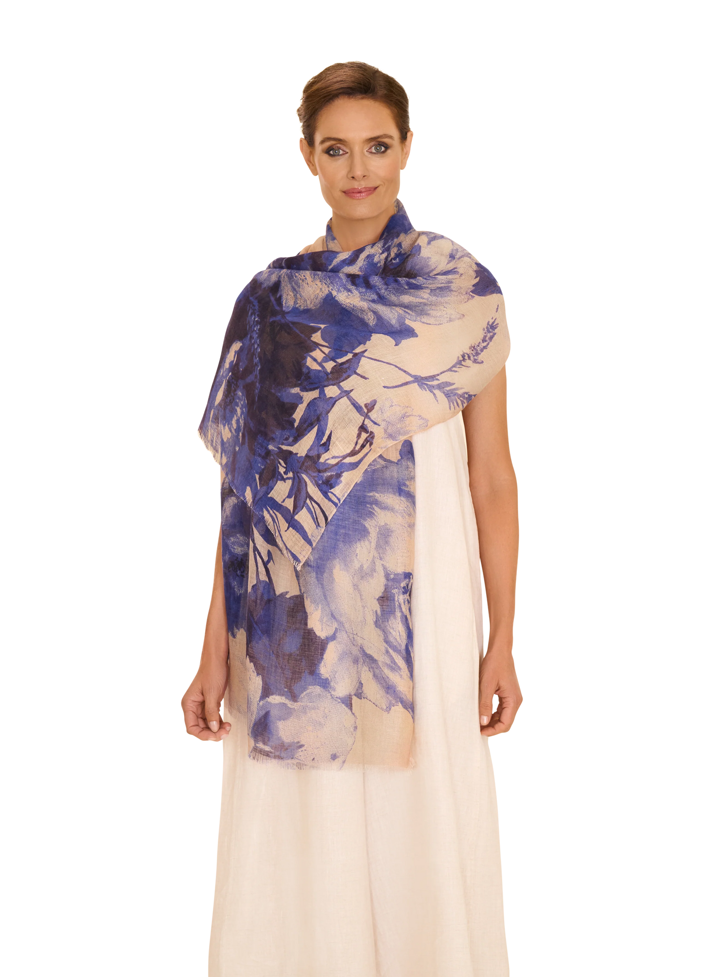 China Blue Blooms Scarf