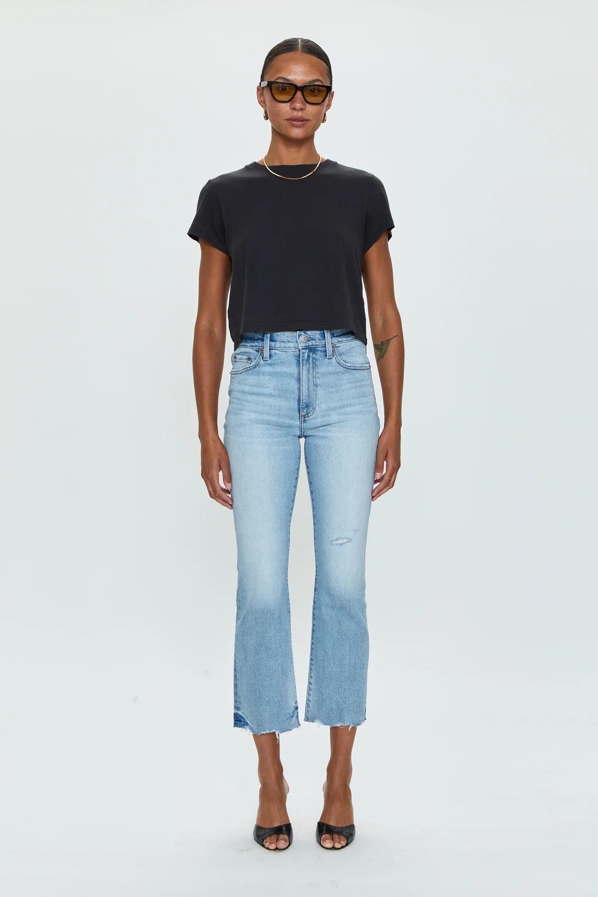 LENNON High Rise Cropped Boot Cut Jeans | Discover Vintage