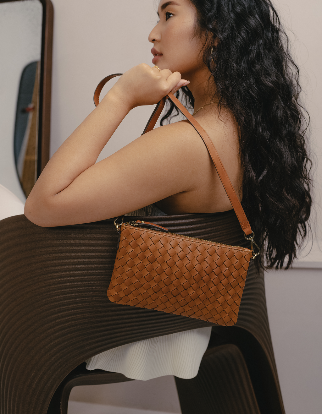 Lexi | Cognac Woven Classic Leather