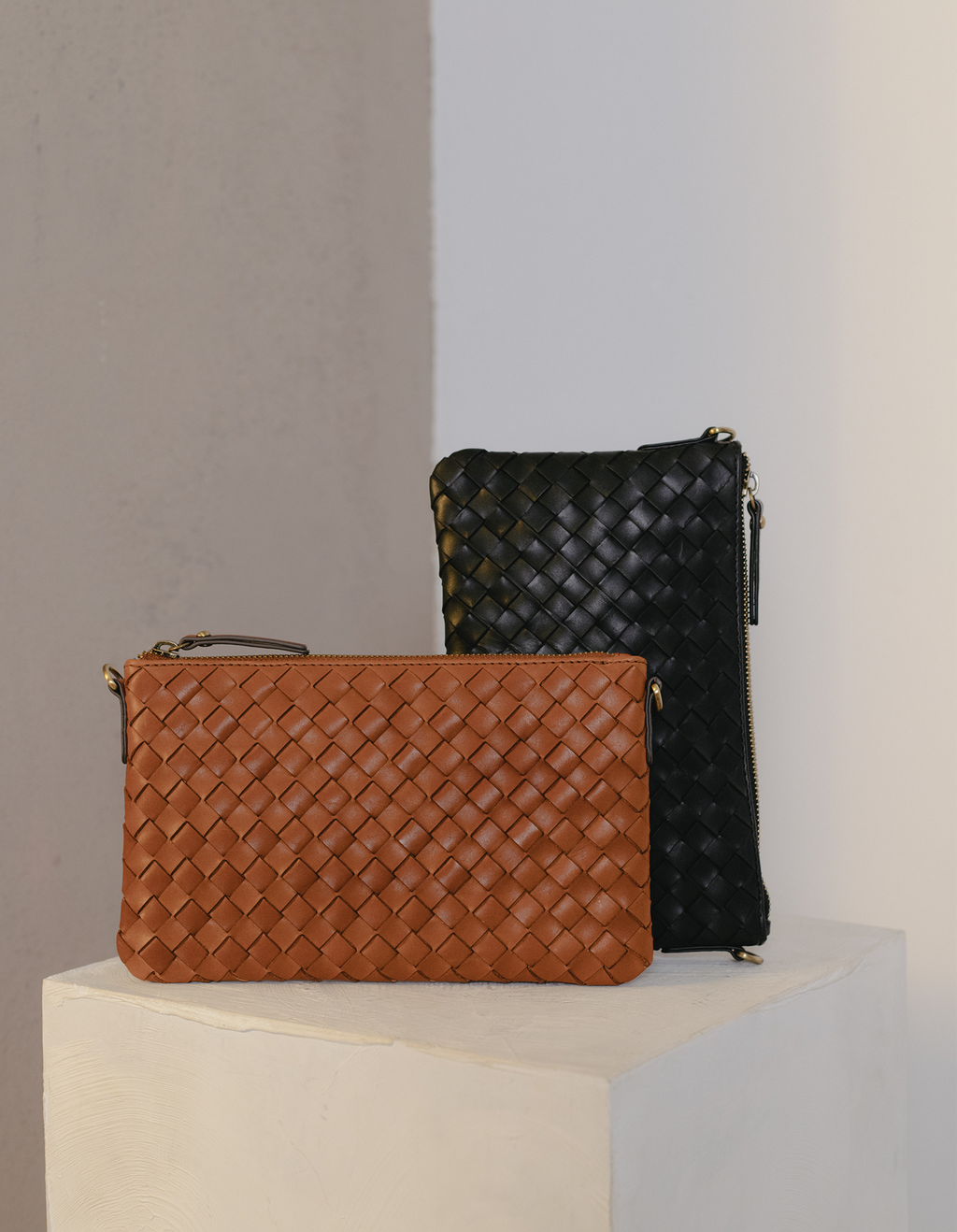 Lexi | Cognac Woven Classic Leather