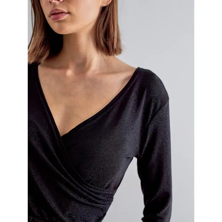 Shiny Lurex Wrap Top