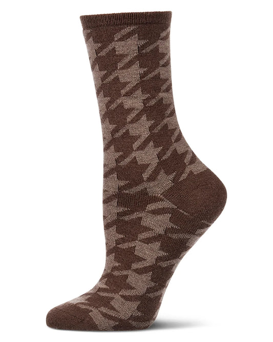 Houndstooth Ladies Cashmere Crew