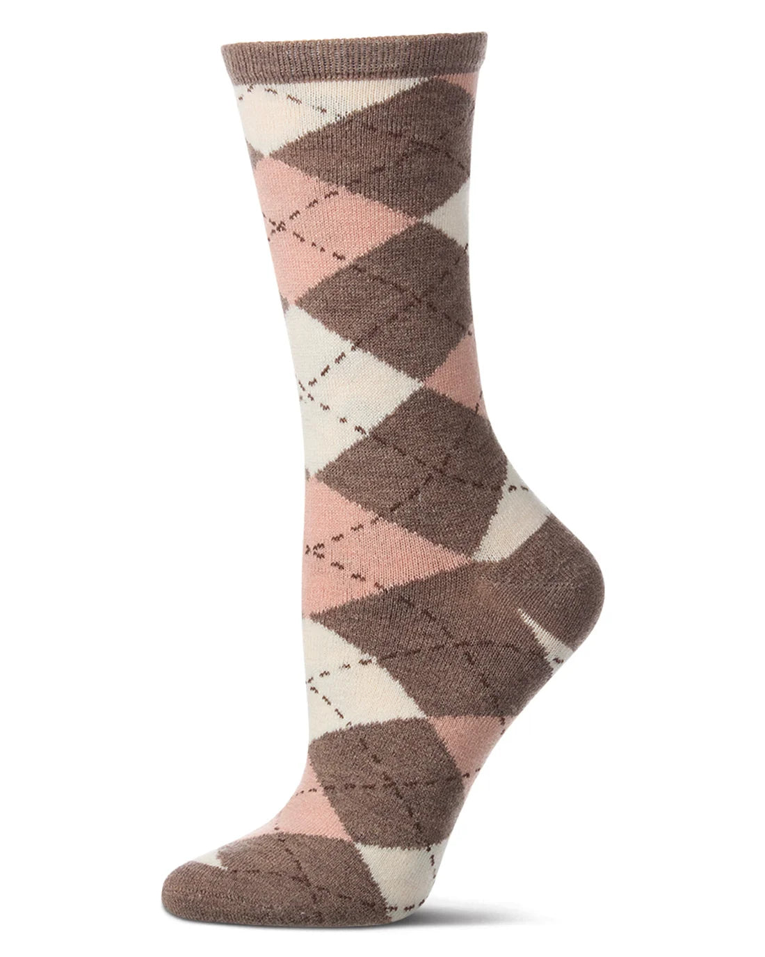 Argyle Ladies Cashmere Crew