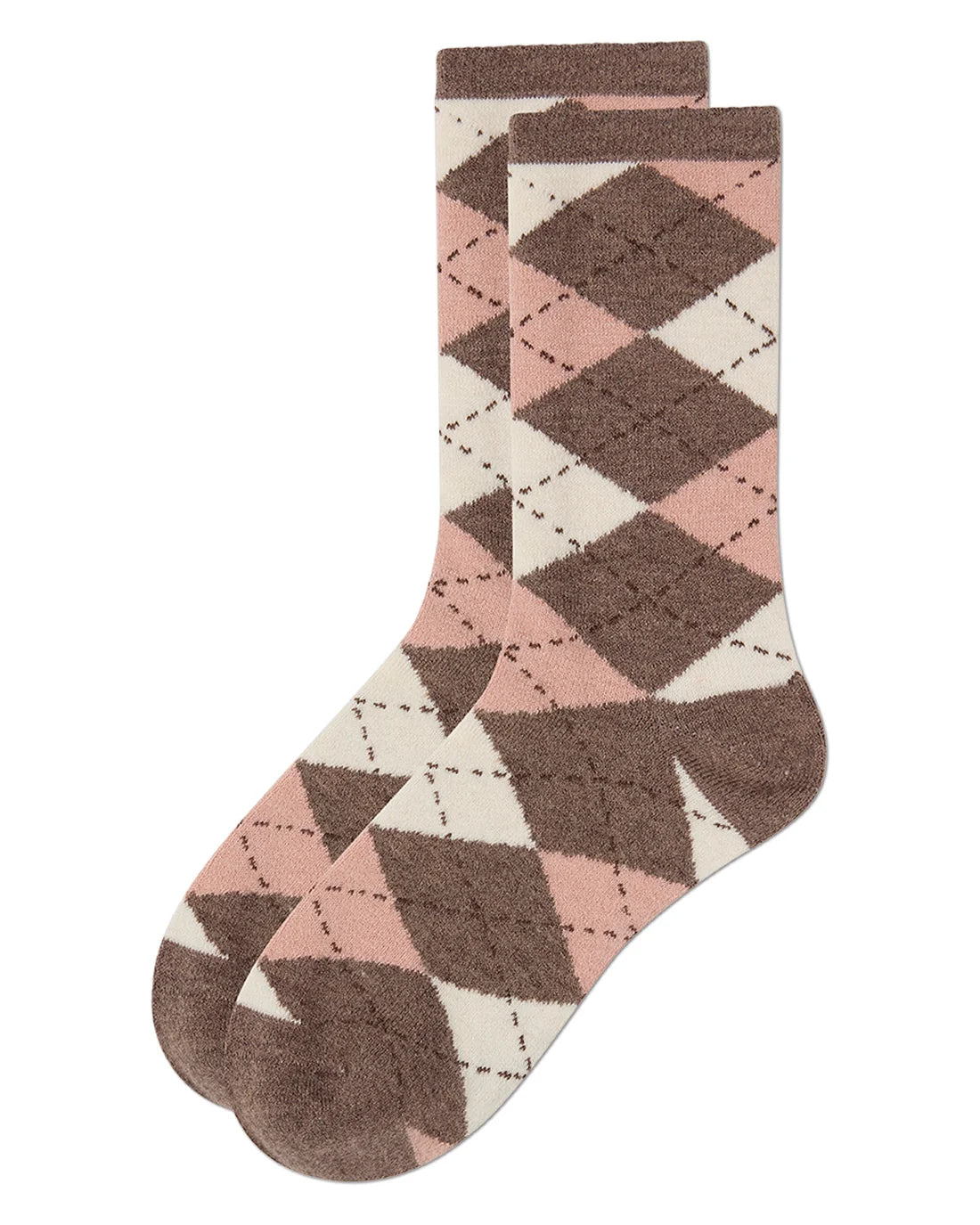 Argyle Ladies Cashmere Crew