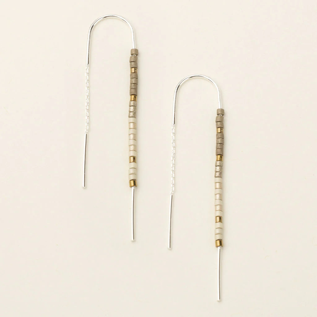 Chromacolor Miyuki Thread Earring | Pewter Multi/Silver