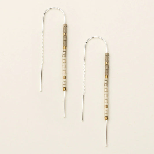 Chromacolor Miyuki Thread Earring | Pewter Multi/Silver
