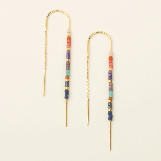 Chromacolor Miyuki Thread Earring | Dark Multi/Gold