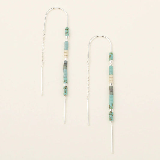 Chromacolor Miyuki Thread Earring | Turquoise Multi/Silver