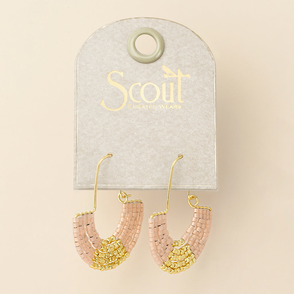 Chromacolor Miyuki U-Hoop Earring - Blush/Gold