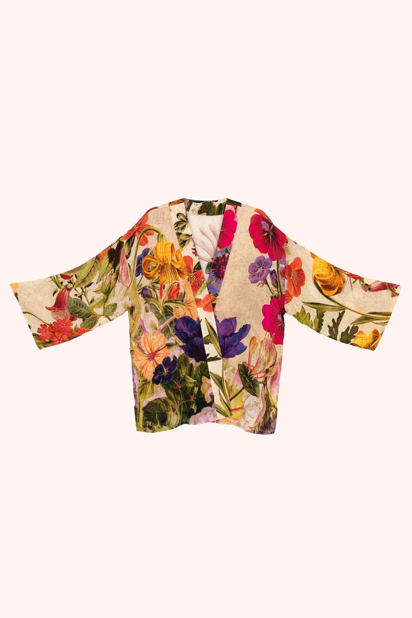 Cream Posy Mid Length Kimono
