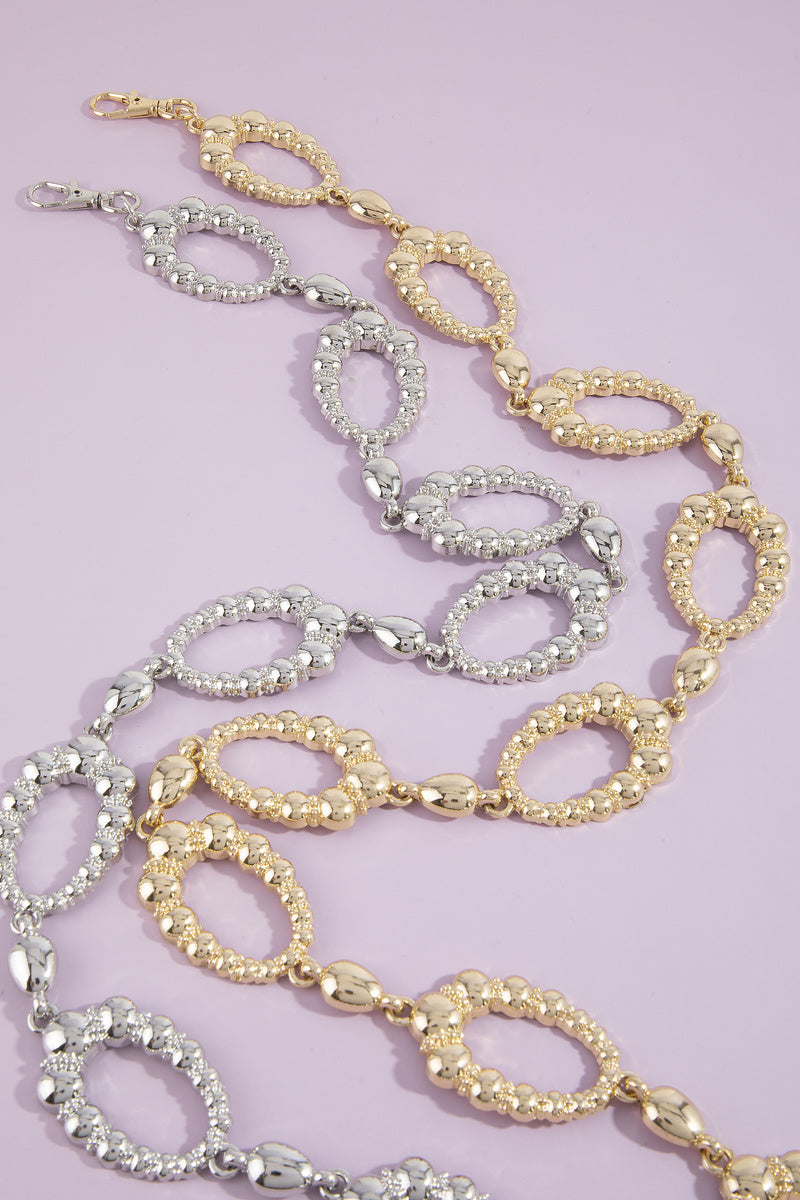 Polished Open Oval Link Chain Belt