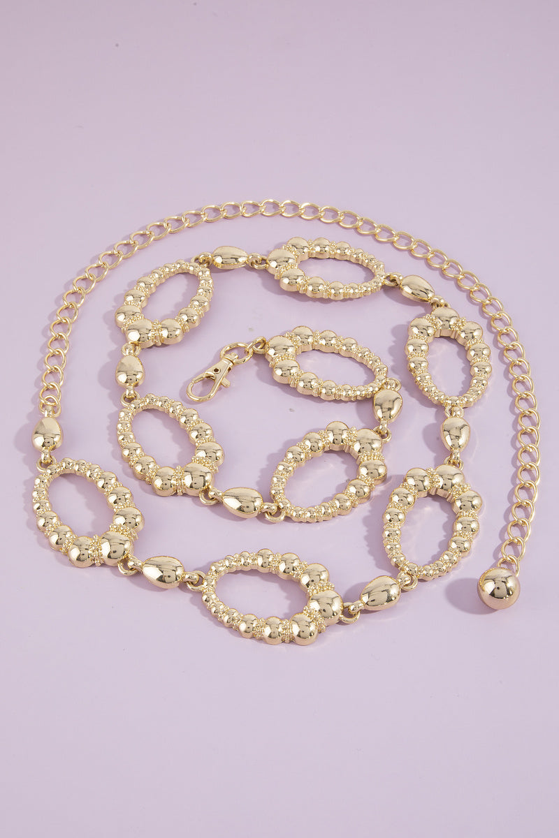 Polished Open Oval Link Chain Belt