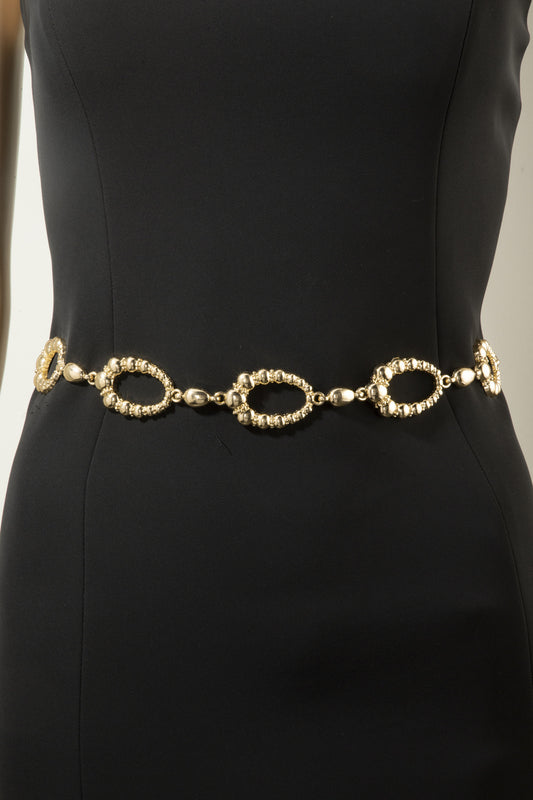 Polished Open Oval Link Chain Belt