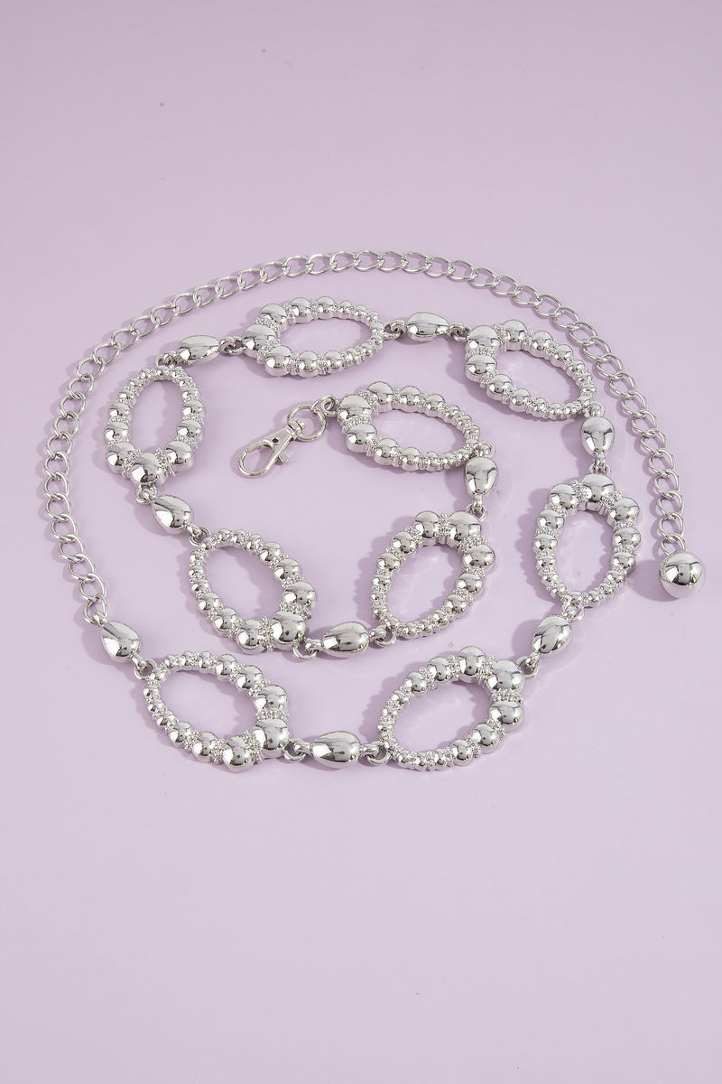 Polished Open Oval Link Chain Belt
