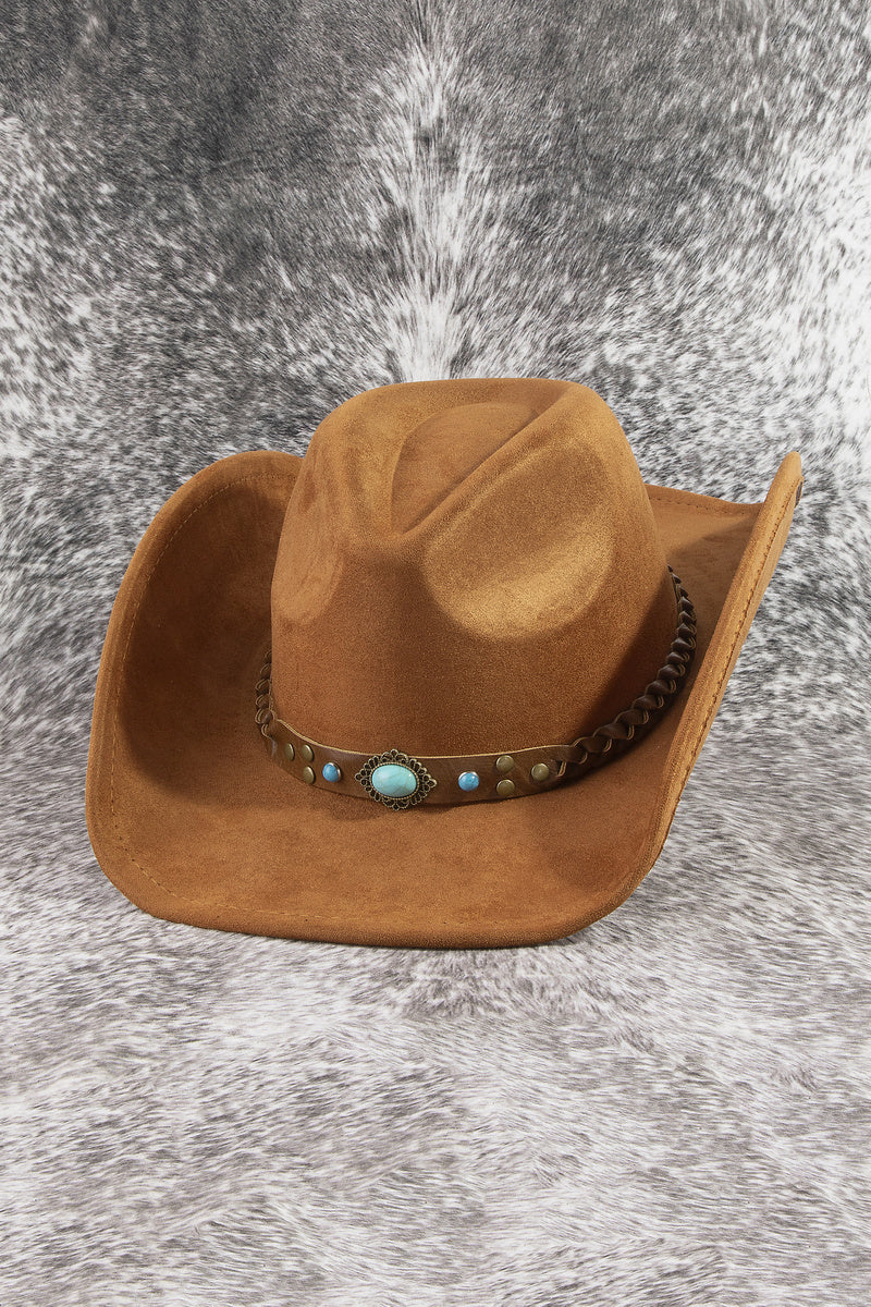 Western Cowboy Hat With Braided Turquoise Band