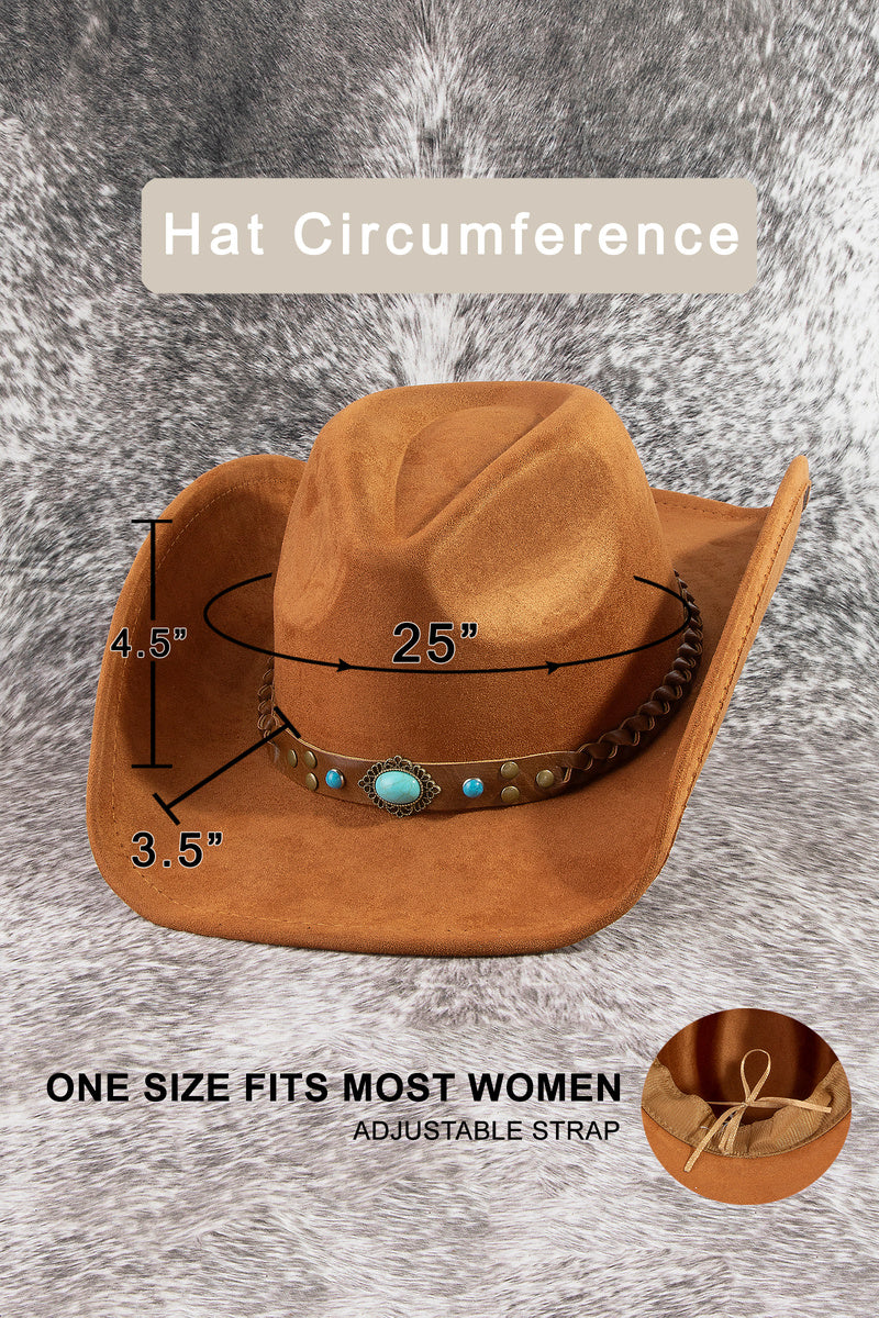 Western Cowboy Hat With Braided Turquoise Band
