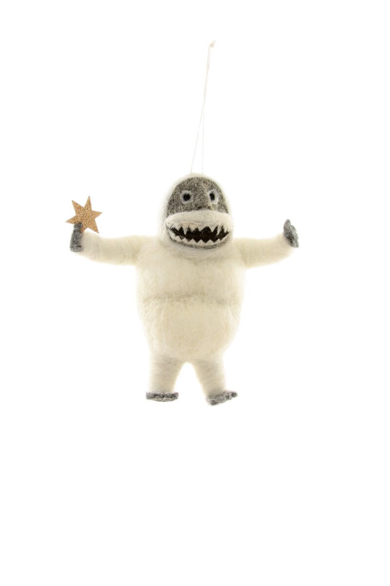 Felted Abominable Snowman Ornament