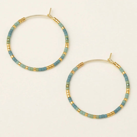 Chromacolor Miyuki Small Hoop | Turquoise Mint/Gold