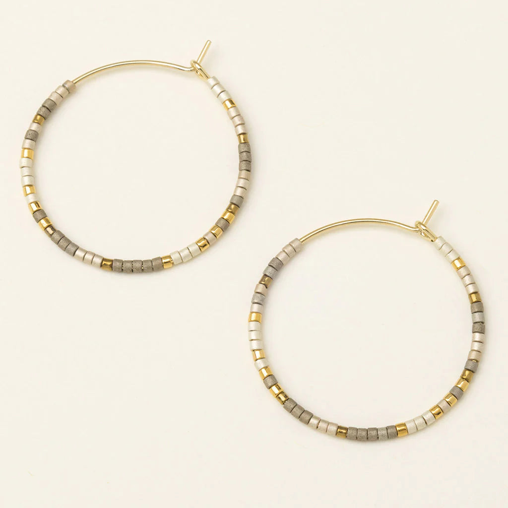 Chromacolor Miyuki Small Hoop | Pewter Multi/Gold